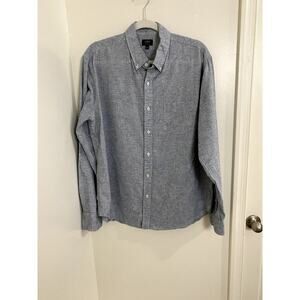 J. Crew Cotton/Linen Blend Button Down Shirt - Size L (EUC)